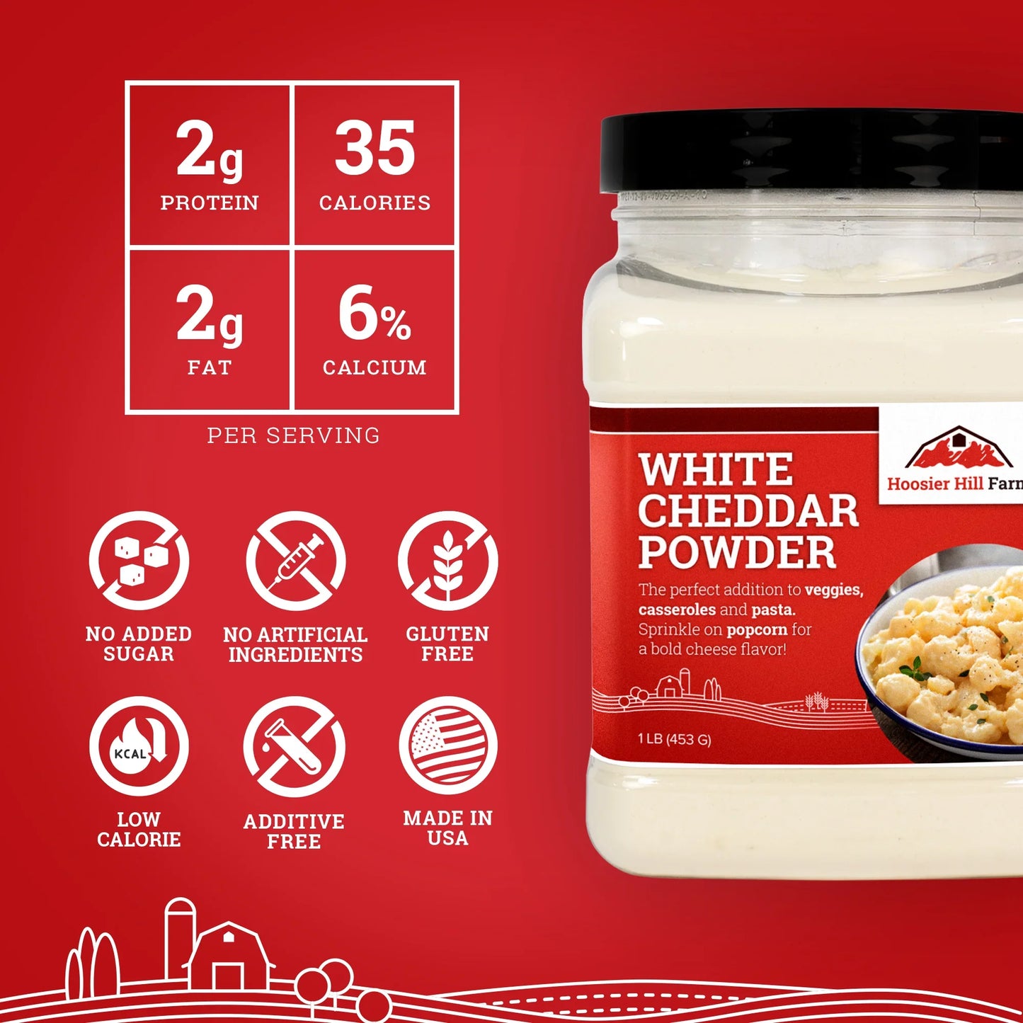 Hoosier Hill Farm White Cheddar Cheese Powder