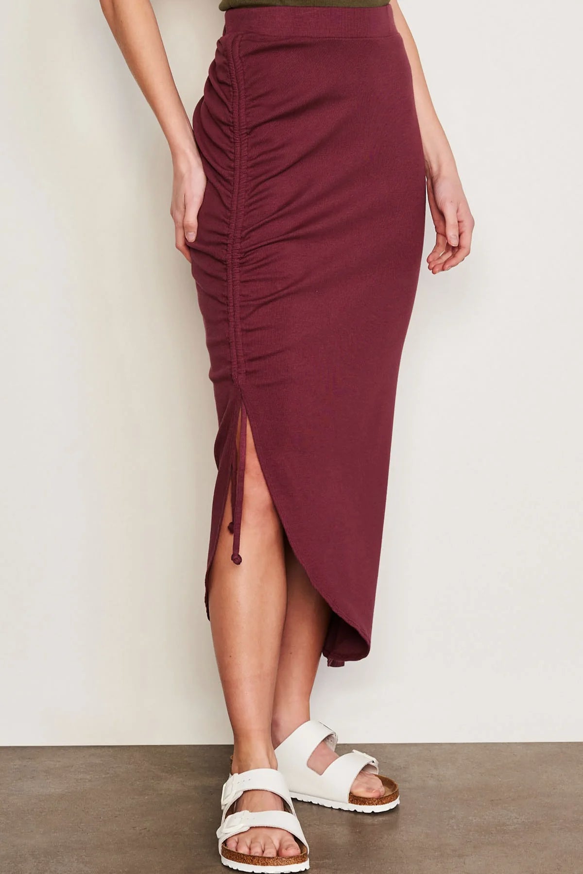 BAILEY/44 Women's Sundry Shirred Midi Skirt in Merlot