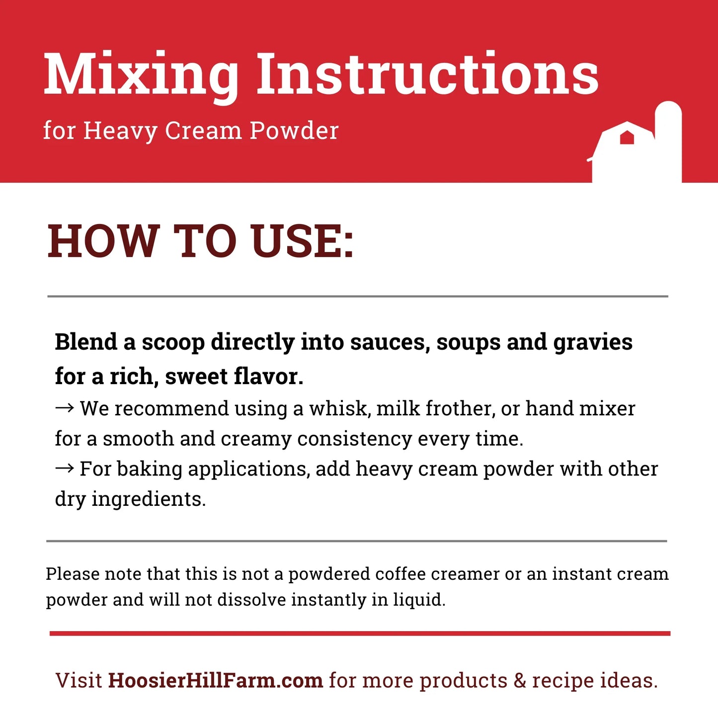 Hoosier Hill Farm Heavy Cream Powder