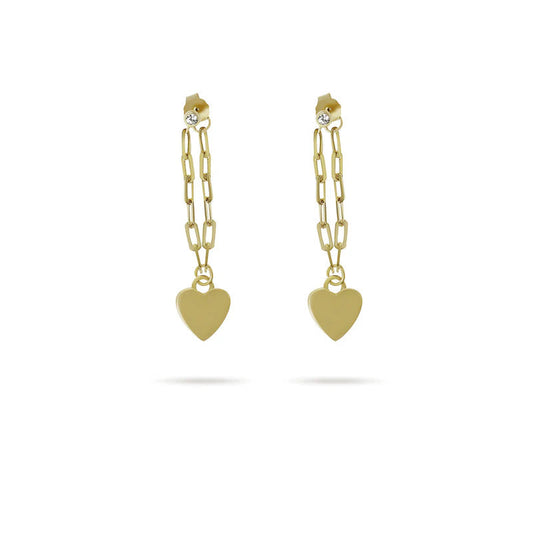 ARGENTO VIVO PAPERCLIP HEART DROP EARRINGS