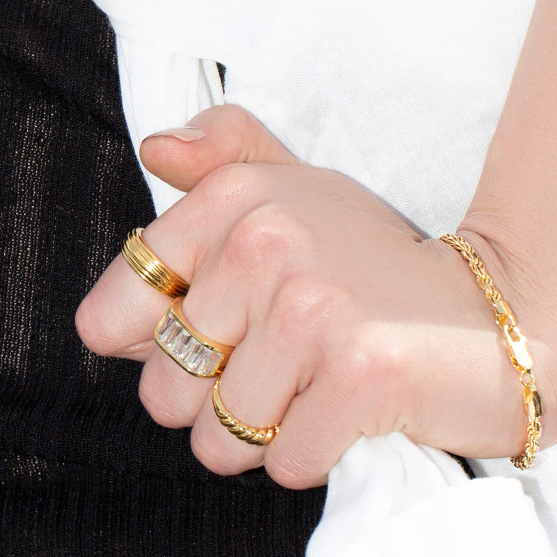 ARGENTO VIVO THE FRANKIE CZ RING