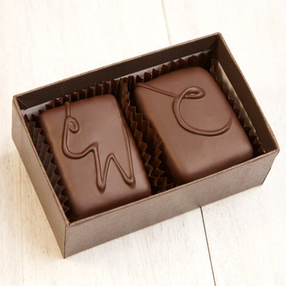 John Kelly Chocolates 2 Piece Signature Handcrafted Semi-Sweet Chocolate Collection for Spring
