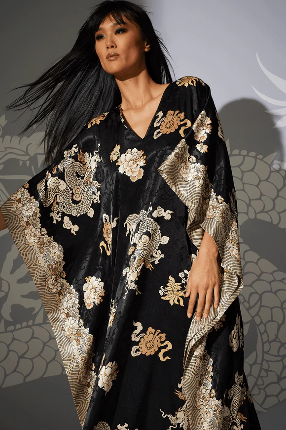 Natori Imperial Dragon Jacquard Caftan