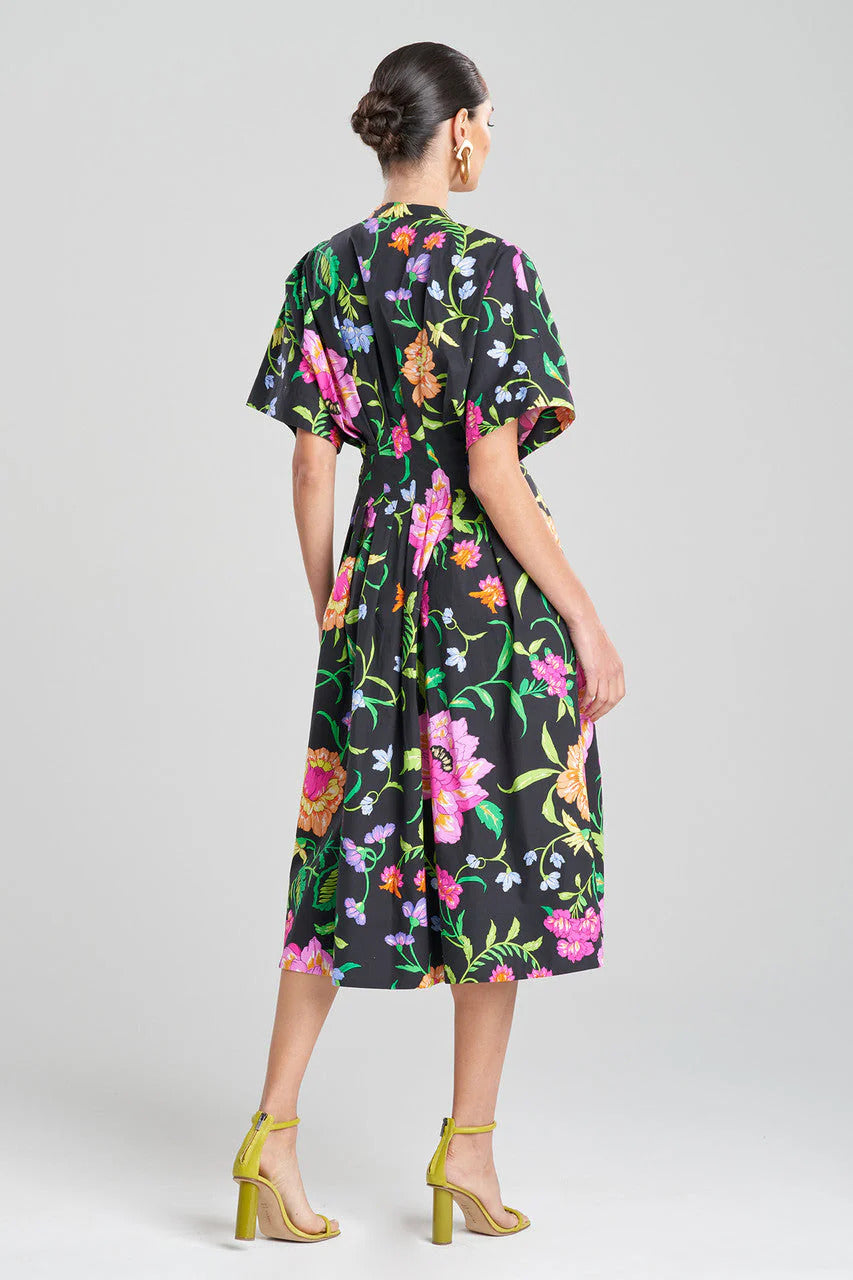 Natori Junko Cotton Poplin Mandarin Dress