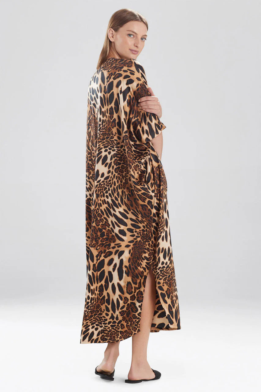 Natori Luxe Leopard Zip Caftan