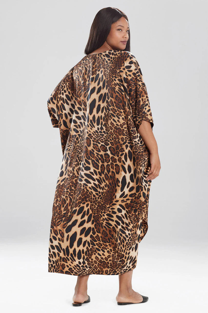 Natori Luxe Leopard Zip Caftan