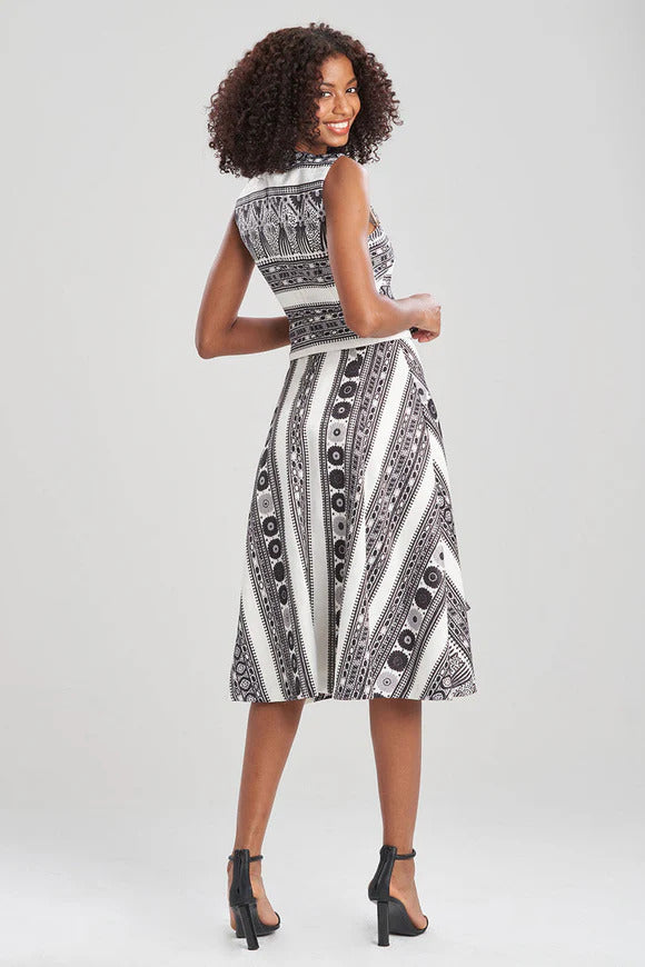 Natori Le Souk Jacquard Fit and Flare Dress