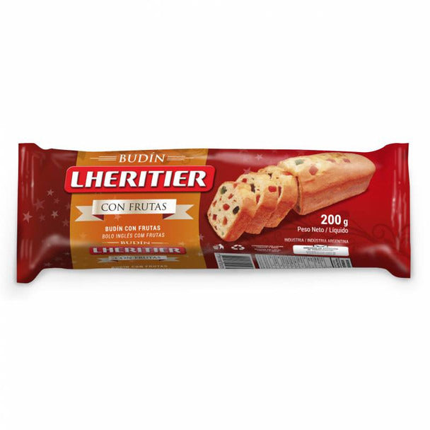 Pampa Direct Lheritier Budín con Frutas Sweet Pound Cake with Candied Fruits, 200 g / 7.05 oz