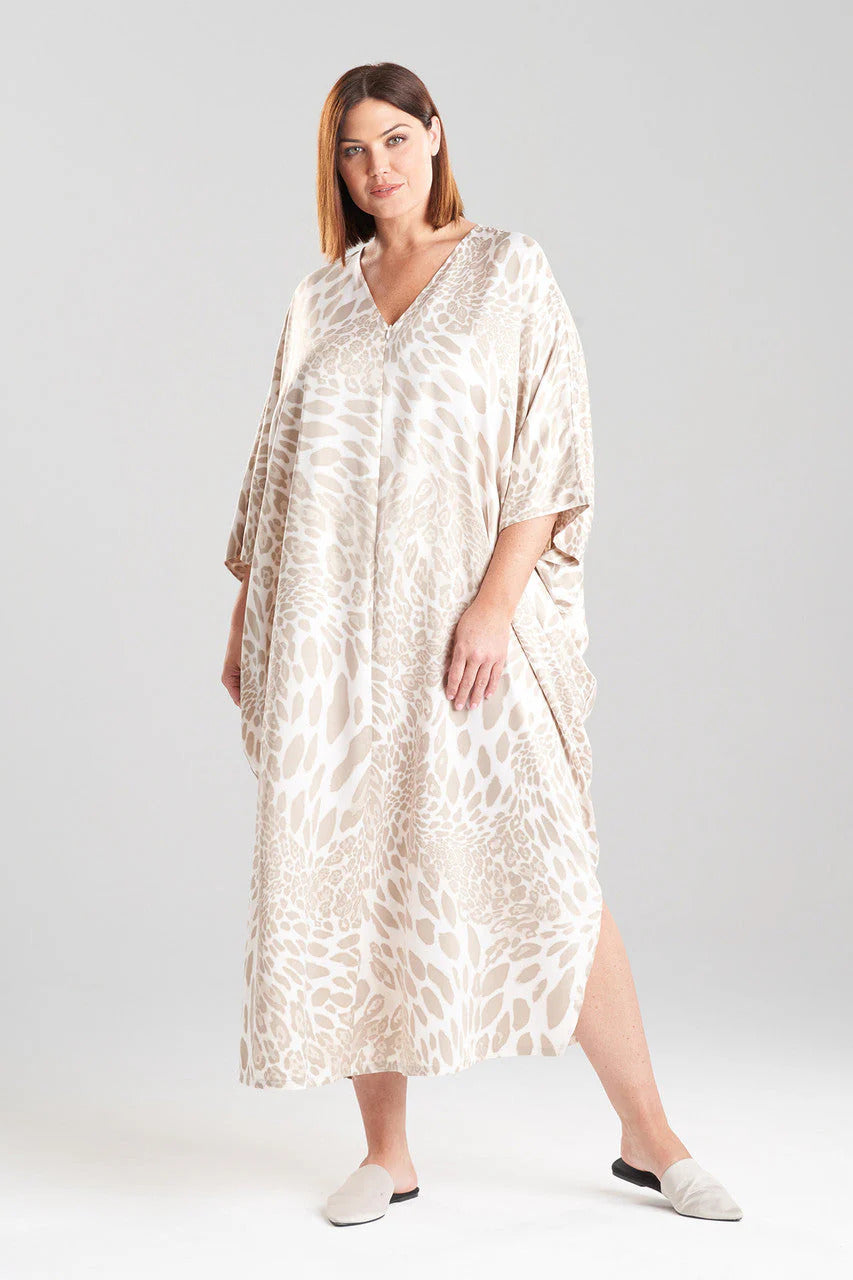 Natori Luxe Leopard Zip Caftan