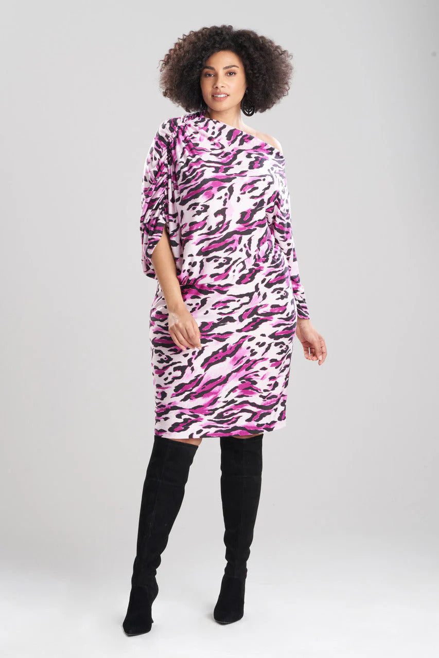 Natori Lynx TENCEL Jersey Asymmetrical Drape Dress