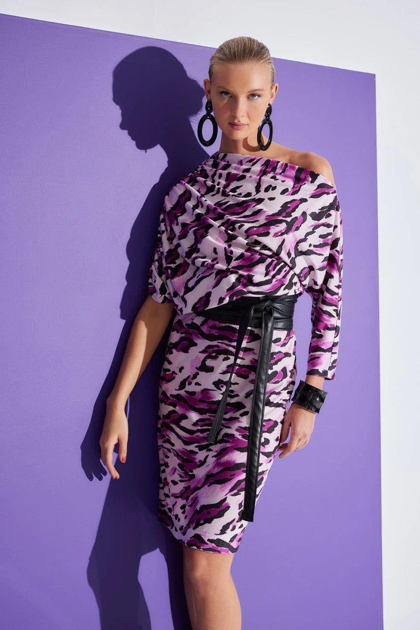 Natori Lynx TENCEL Jersey Asymmetrical Drape Dress
