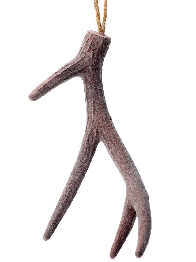 Decorator's Warehouse 13" Flocked Faux Deer Horn Ornament