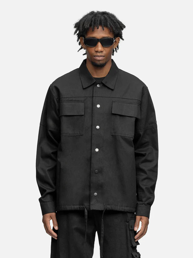 BLACKTAILOR DRAWSTRING SHACKET BLACK