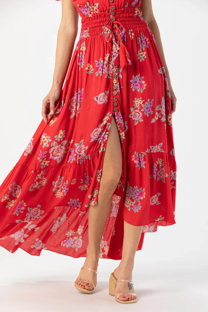 Tiare Hawaii New Moon Maxi Dress - Vintage Hawaiian Red