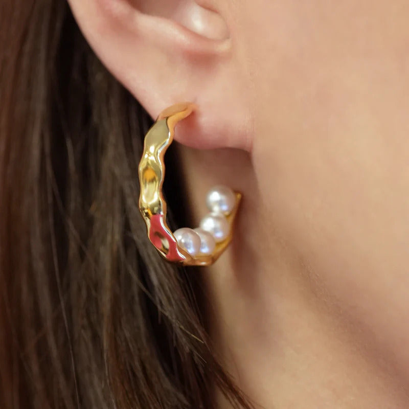 ARGENTO VIVO NINA PEARL HOOP