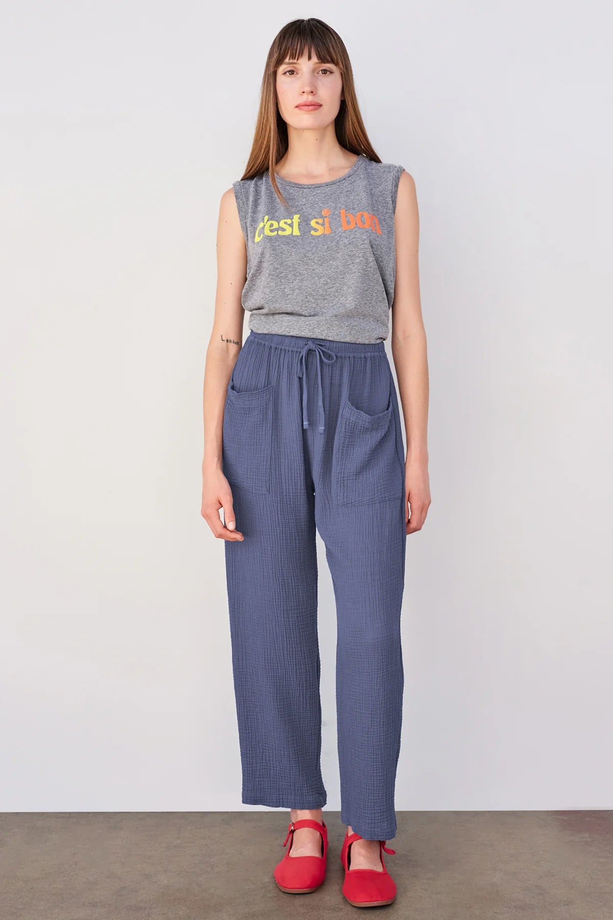 BAILEY/44 Women's Sundry Pull-on Pant with Patch Pockets in Navy