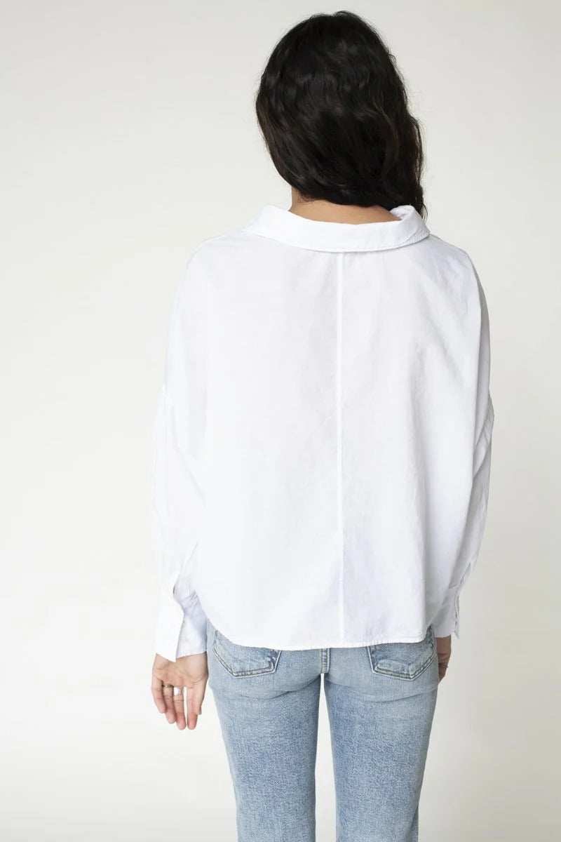 BAILEY/44 Women's Stateside Poplin Long Sleeve Front Twist Button Up Shirt