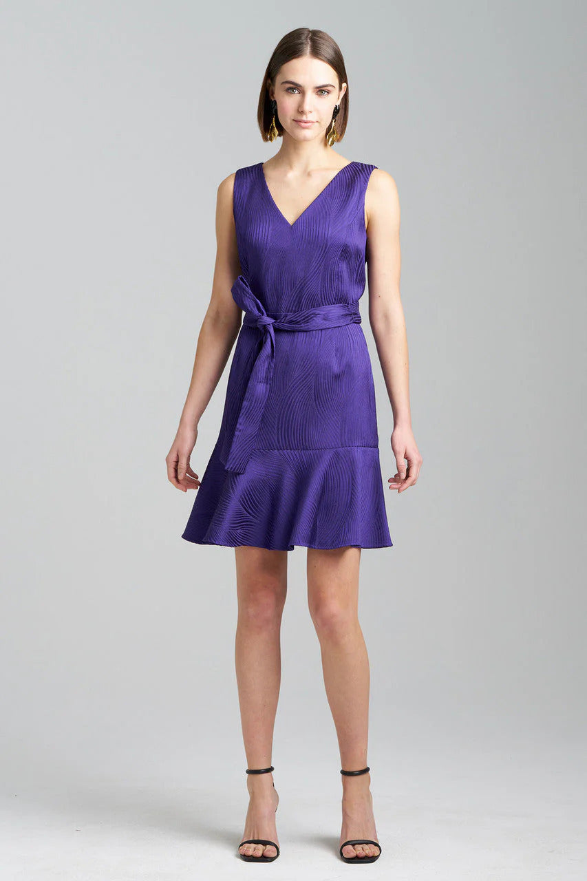 Natori Scroll Jacquard Ruffle Dress