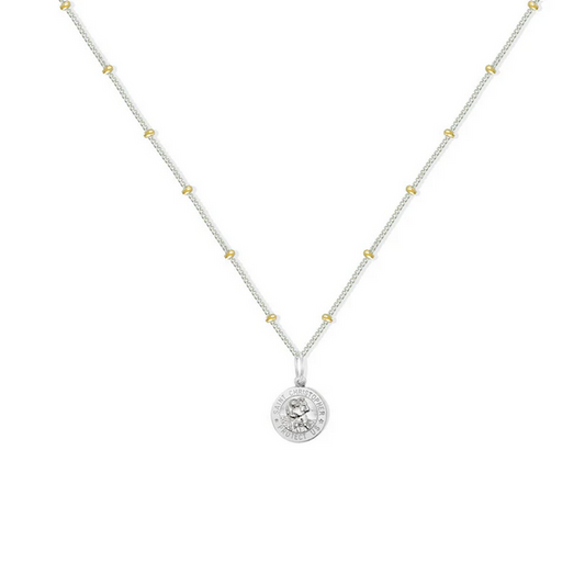 ARGENTO VIVO SAINT CHRISTOPHER SCRIPT NECKLACE