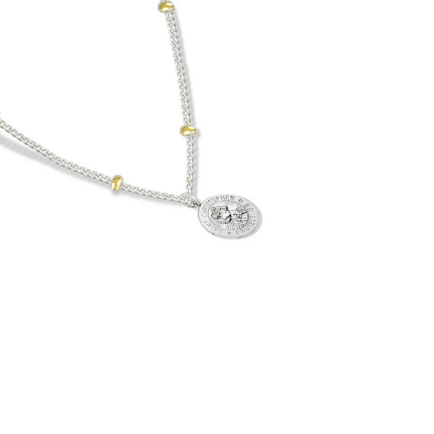 ARGENTO VIVO SAINT CHRISTOPHER SCRIPT NECKLACE