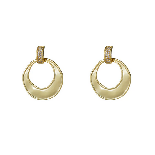 ARGENTO VIVO THE PAVE ORGANIC DOOR KNOCKER HOOP