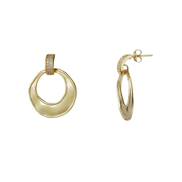 ARGENTO VIVO THE PAVE ORGANIC DOOR KNOCKER HOOP
