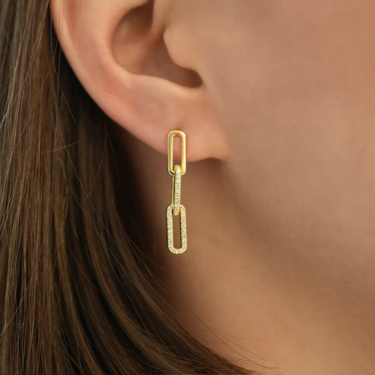 ARGENTO VIVO THE PAVE PAPERCLIP EARRING