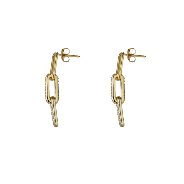 ARGENTO VIVO THE PAVE PAPERCLIP EARRING