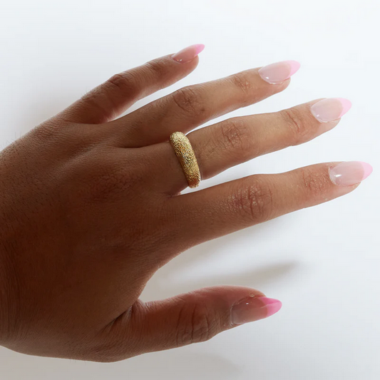 ARGENTO VIVO SANDBLASTED WIDE BAND