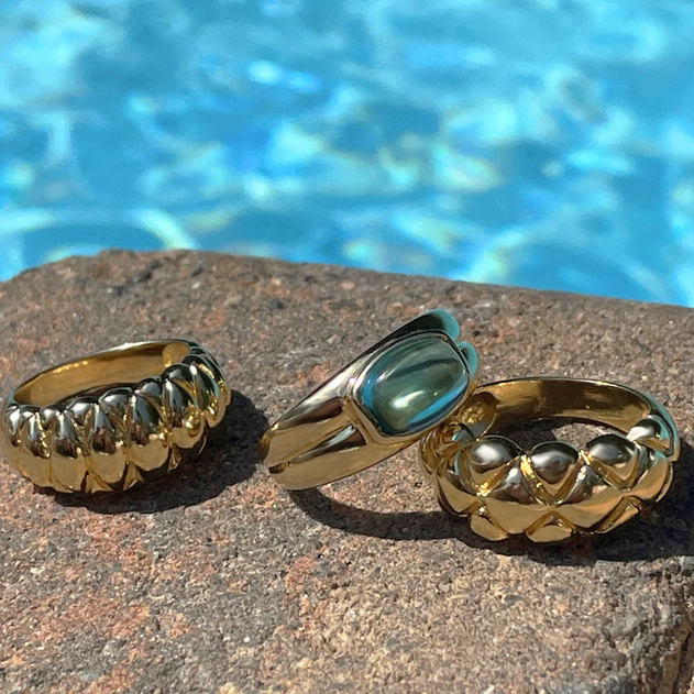 ARGENTO VIVO THE DOUBLE DOME GEMSTONE RING