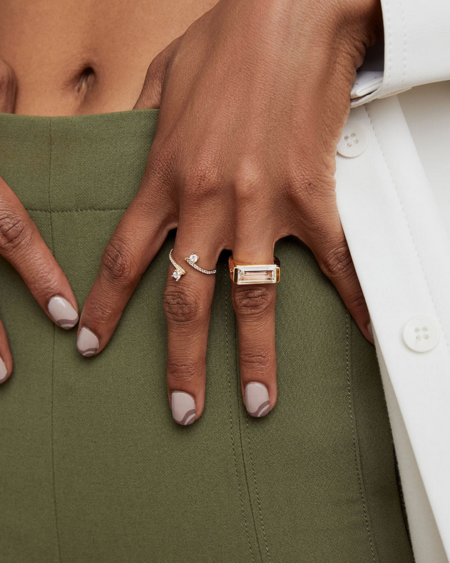 ARGENTO VIVO THE ESSENTIAL WRAP CZ RING