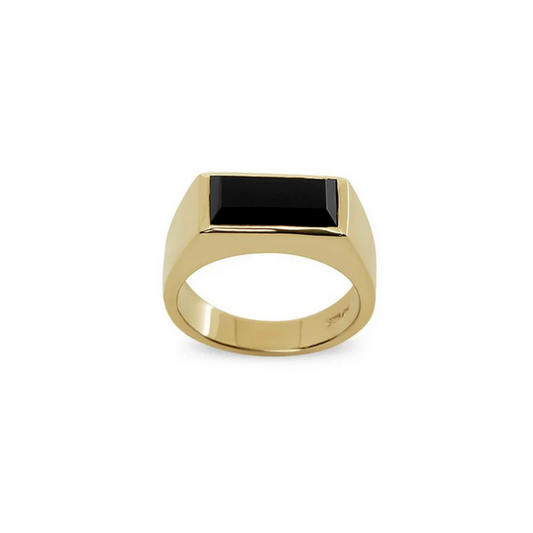 ARGENTO VIVO THE ONYX RECTANGLE RING