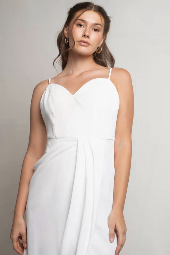 Tobi Women's Cherish This Moment Sweetheart Wrap Midi Dress - Ivory