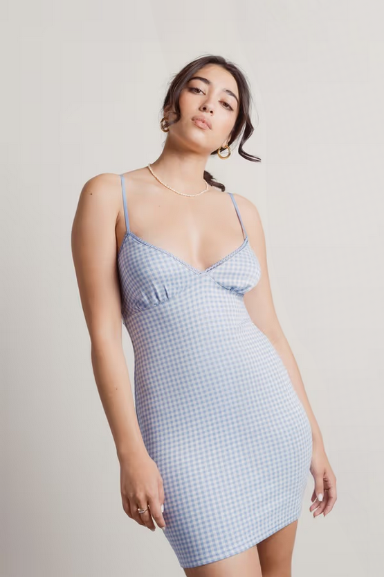Tobi Women's Fruit Sandos Gingham Bodycon Mini Dress