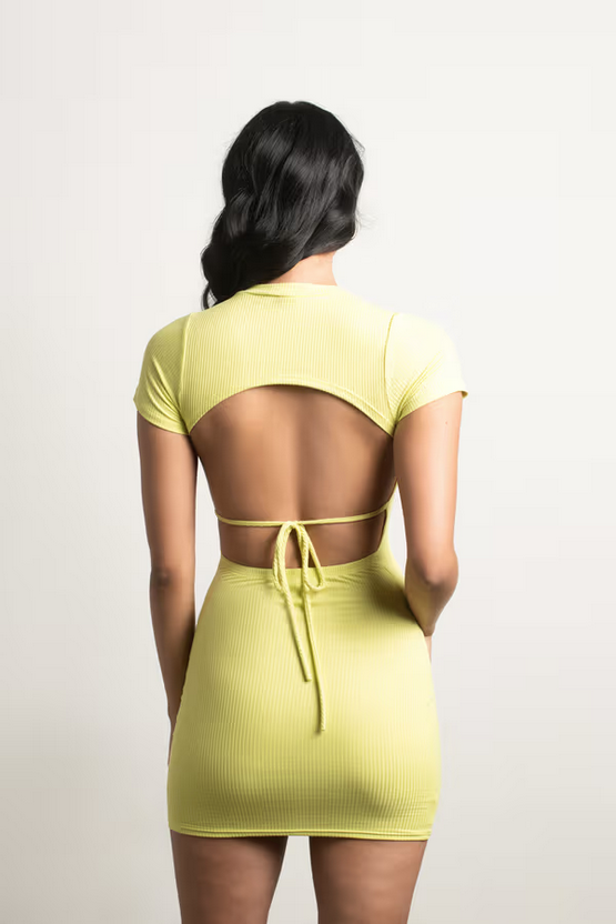 Tobi Women's City Scene Ribbed Open Back Mini Dress