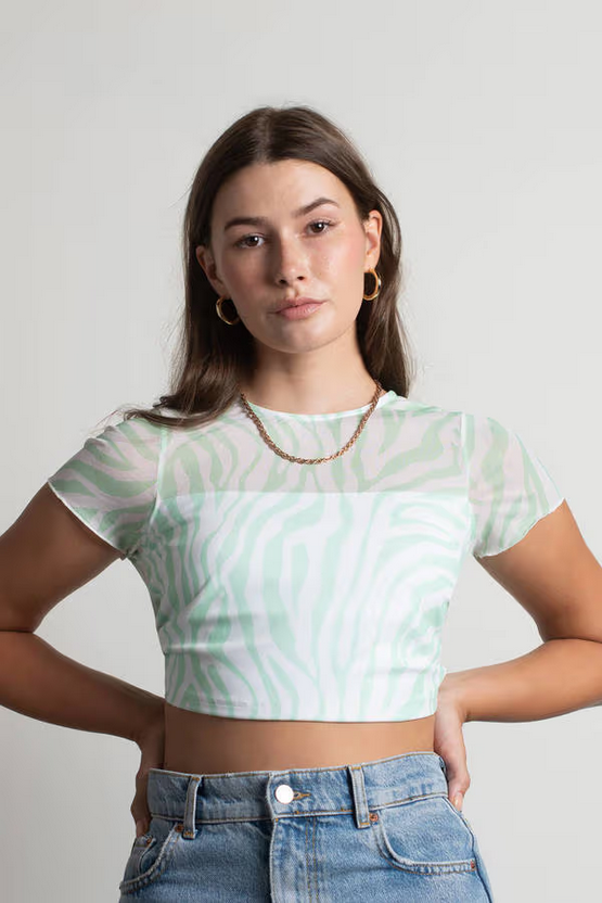 Tobi Women's Ride Along Crop Top - White Multi
