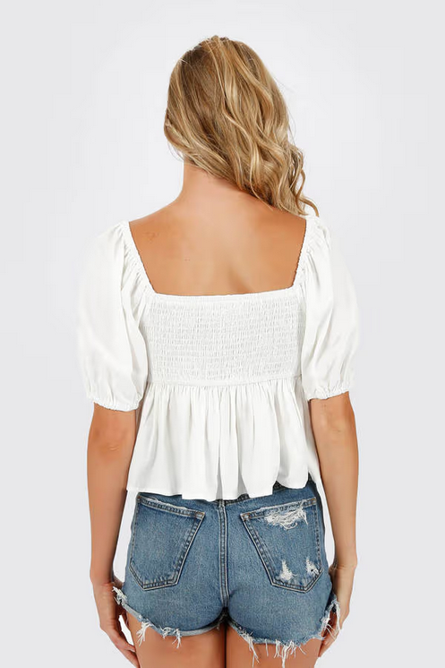 Tobi Women's Cataleya Sweetheart Blouse - WHITE
