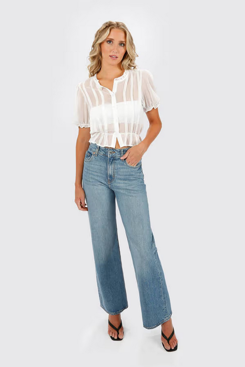 Tobi Women's Marleigh Sheer Blouse - Off White