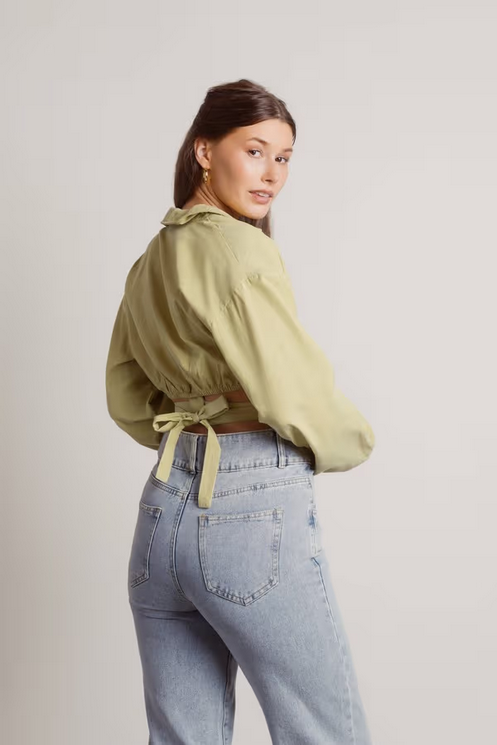 Tobi Women's Fit The Bill Crop Top - Light Green