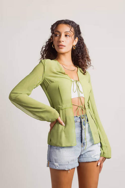 Tobi Women's Take Me Out Open Front Blouse