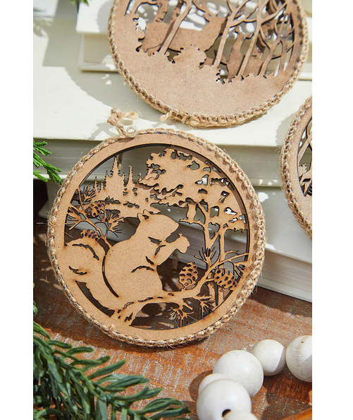 Decorator's Warehouse 4.25” Paper Woodland Friend Disk Ornament