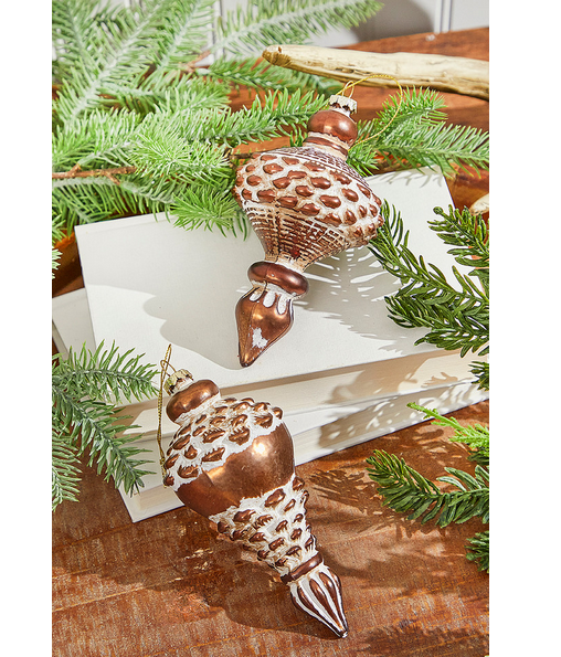 Decorator's Warehouse 6" Pinecone Finial Glass Ornament