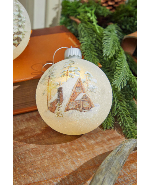 Decorator's Warehouse 4” LED Glass Cabin Ornament