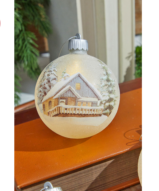 Decorator's Warehouse 4” LED Glass Cabin Ornament