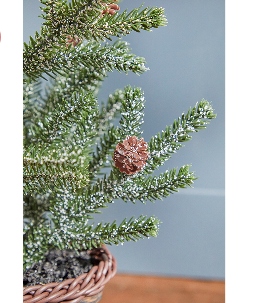 Decorator's Warehouse 16" Frosted Pine Tree in Basket
