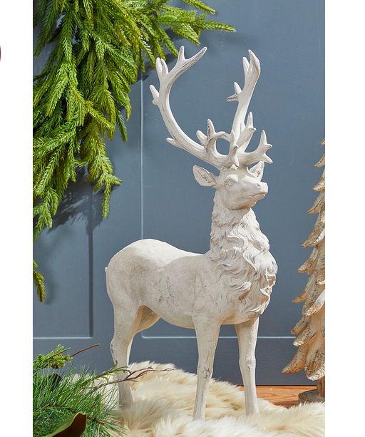 Decorator's Warehouse 20.5" Resin Standing Whitewash Reindeer