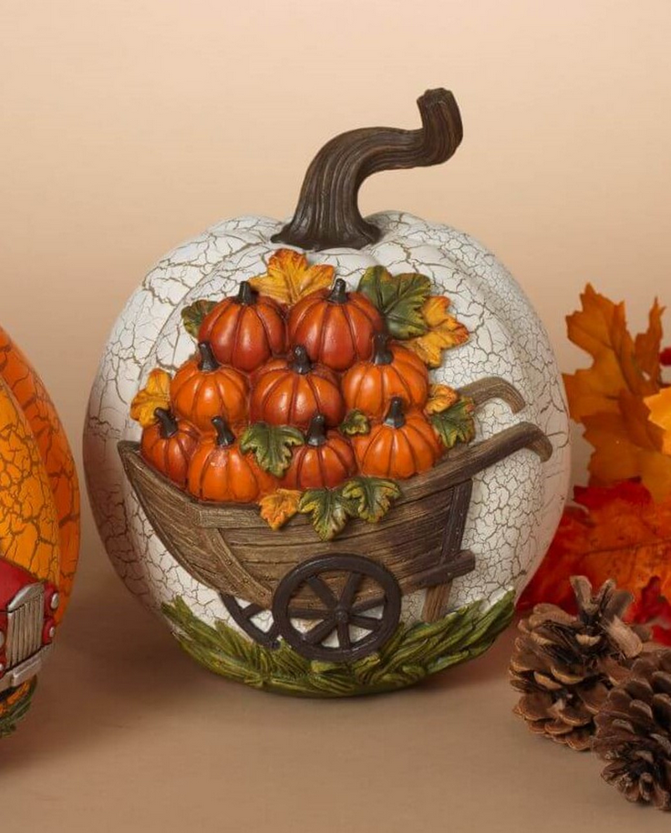 Decorator's Warehouse 8.8” Resin Harvest Pumpkin