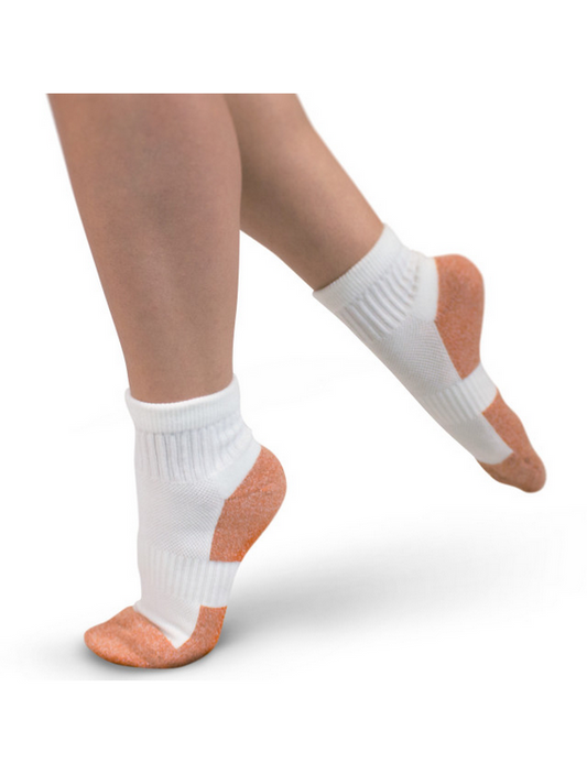 Apexfoot Men's Non-Binding Copper Cloud Diabetic Socks - Ankle High Unisex White (3 pk)