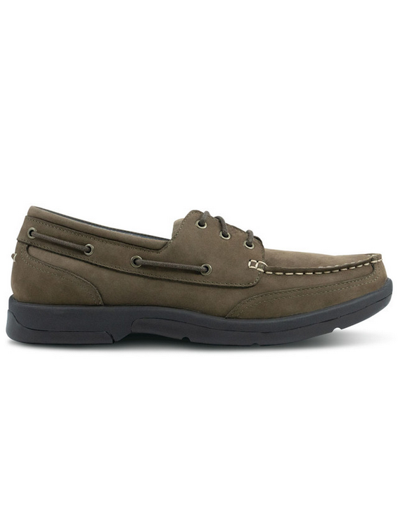 Apexfoot Men's Orthopedic Boat Shoe - Dark Brown