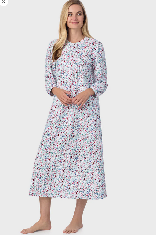 Lanz of Salzburg Women's Sweet & Simple Cardinal & Heart Flannel Gown